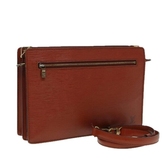 LOUIS VUITTON Epi Angian Clutch Bag Brown M52113 LV Auth 82379 - Picture 1 of 16